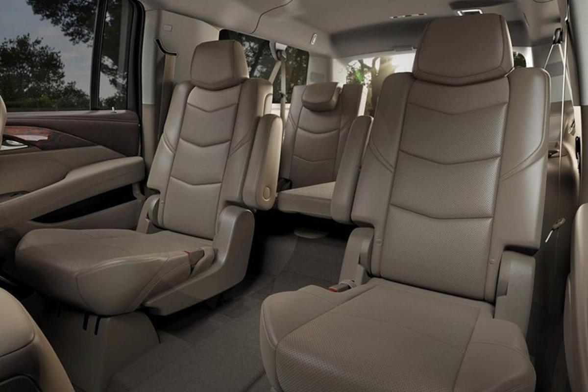 a view of the back seats of a minivan