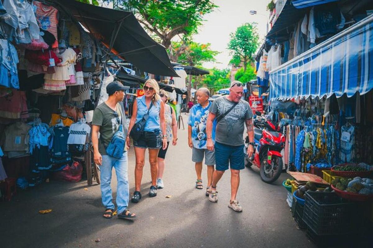 a group of people walking down a street