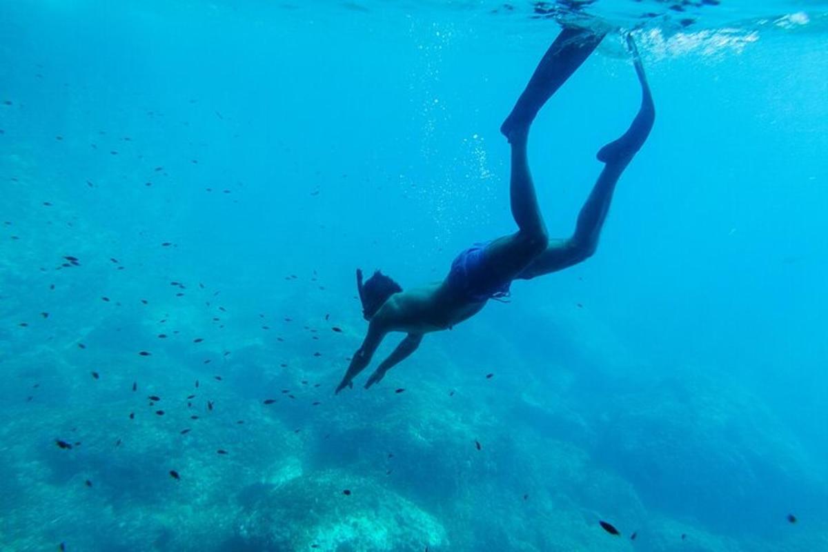 a person swimming in the water in the ocean