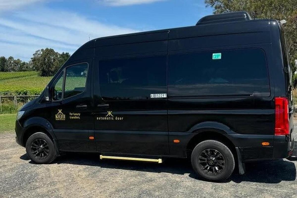 a black van parked in a parking lot