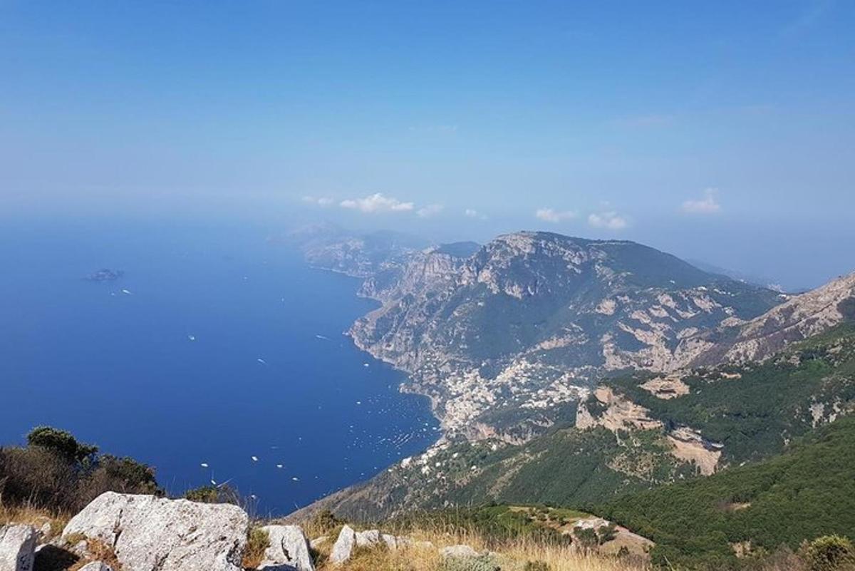 a view of the amalfi coast from a mountain