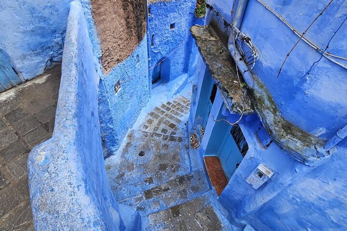 a blue door that is painted blue