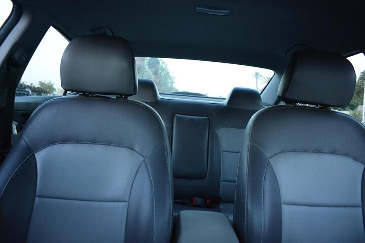two seats in the back of a car
