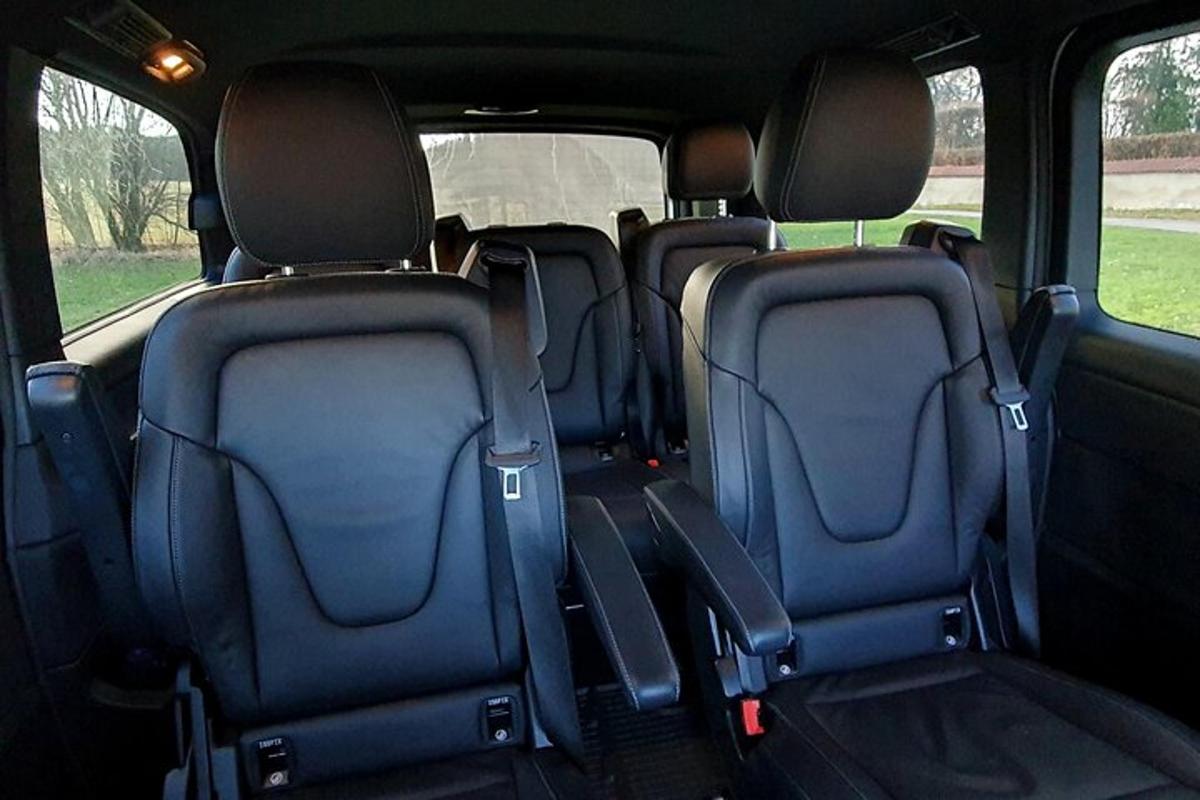 a group of seats in the back of a vehicle