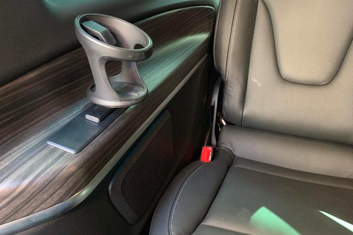 a seat in the back of a car
