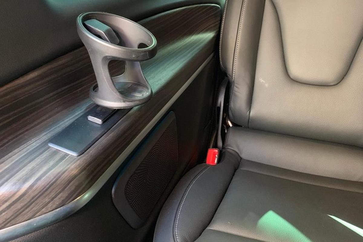 a seat in the back of a car