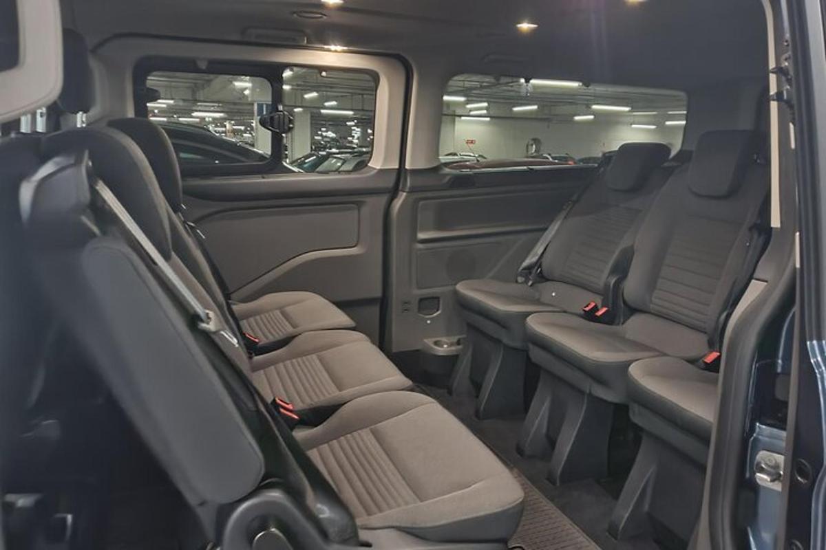 an inside view of a van with empty seats