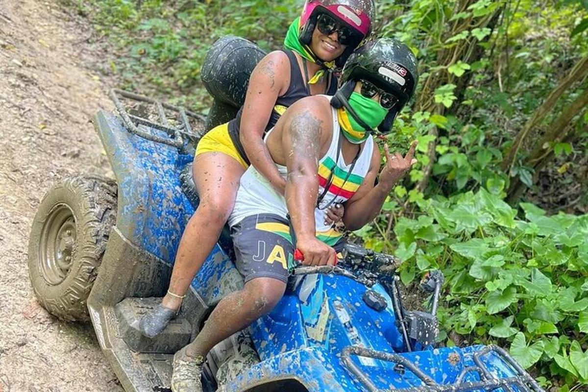 dalawang tao na nakasakay sa isang dirt bike