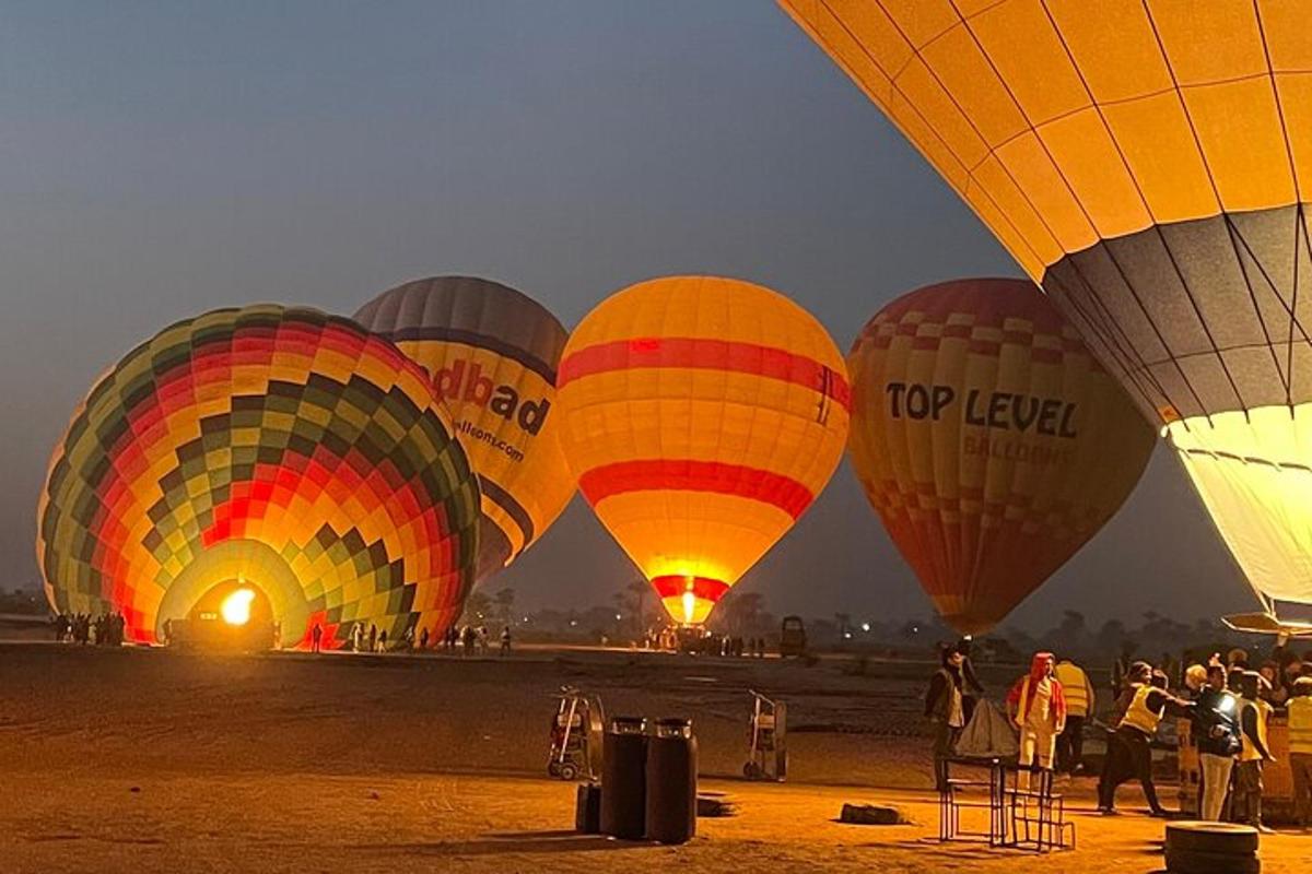 a group of colorful hot air balloons on a field