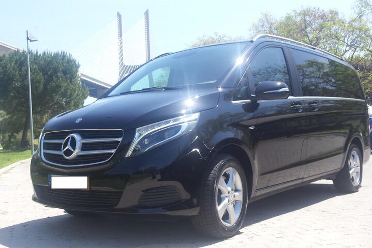 must Mercedes-Benzi kaubik pargitud parklasse