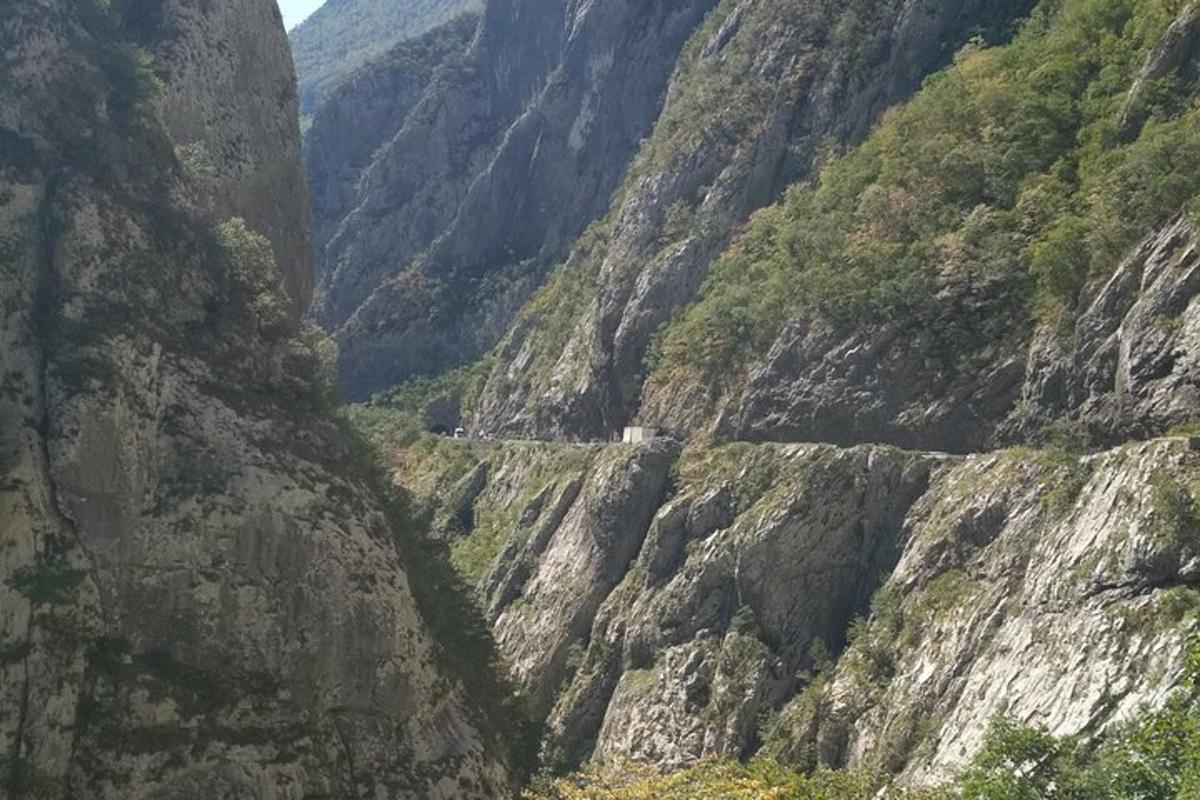 a view of a canyon in a mountain