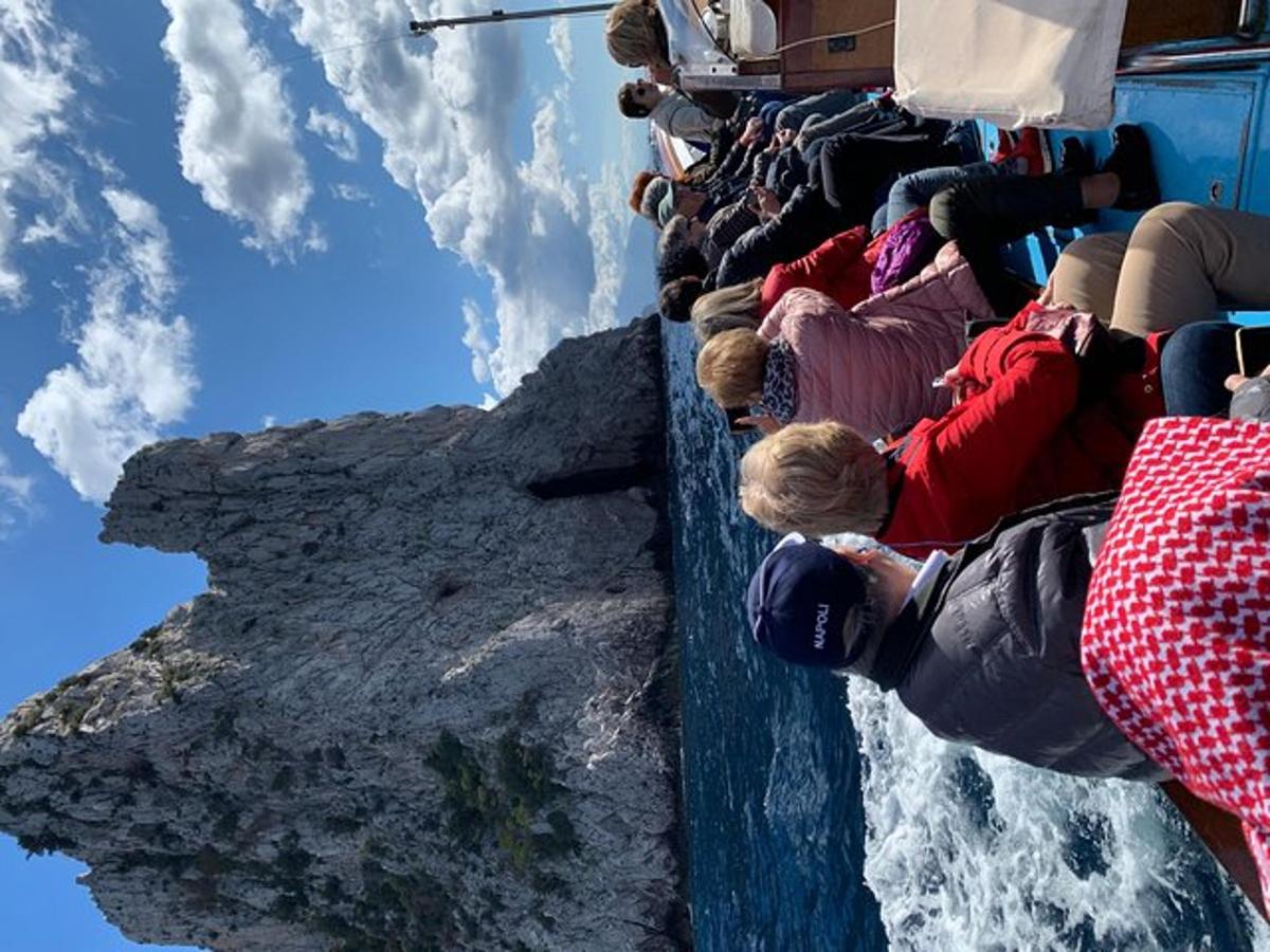 a group of people standing on the side of a cliff