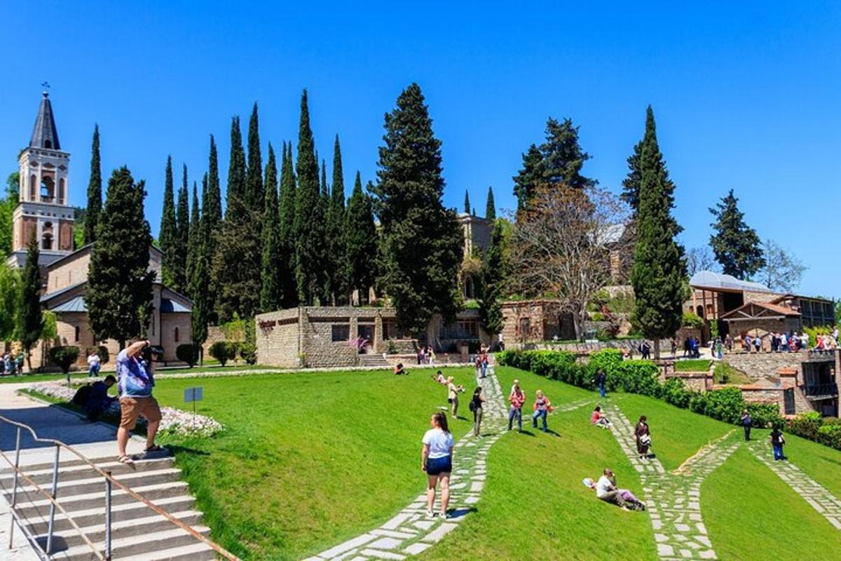 un gruppo di persone sedute sull'erba in un parco