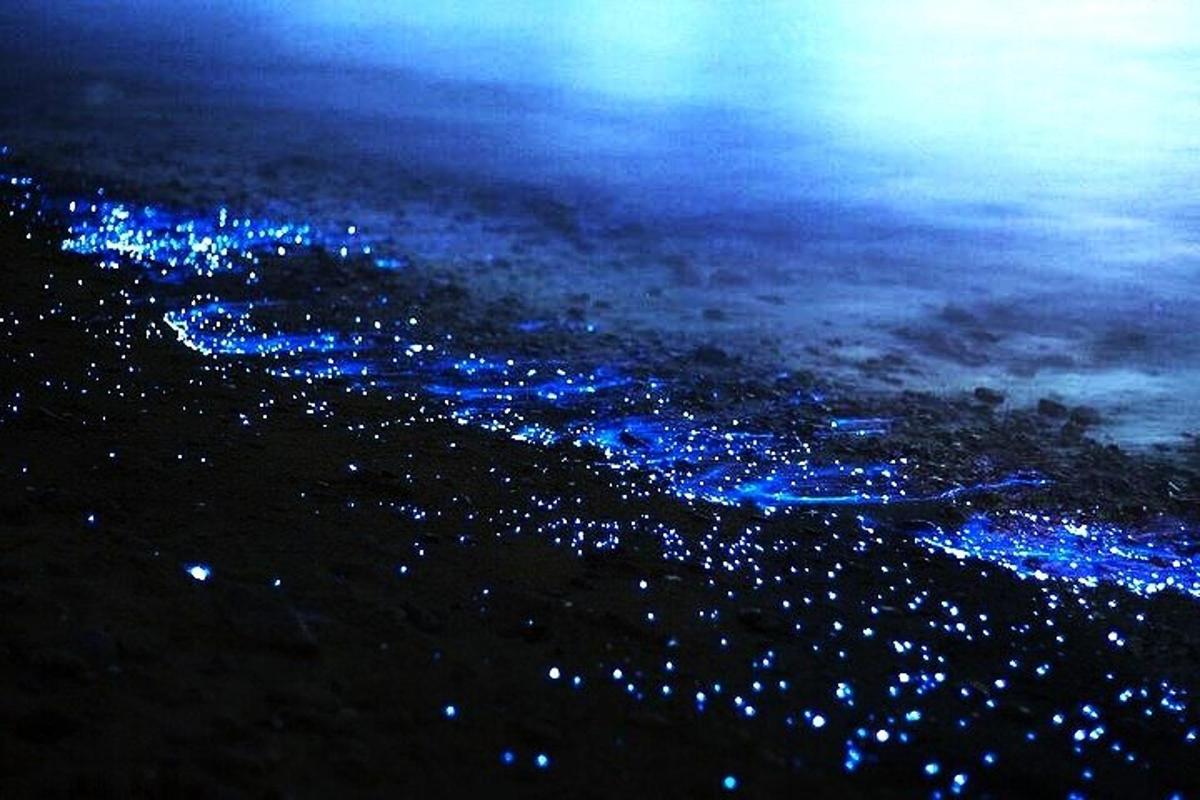 una vista aerea di una città di notte