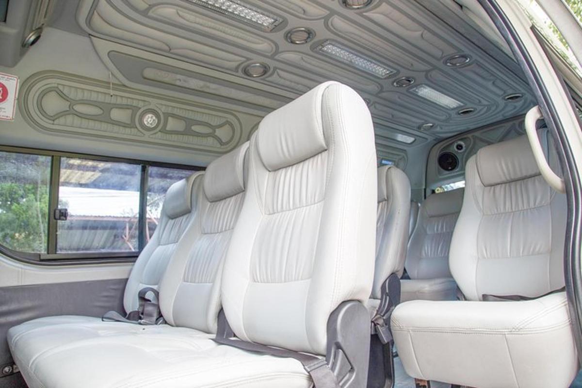a view of the back seats of a van