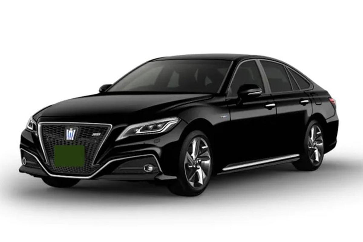 a black car on a white background