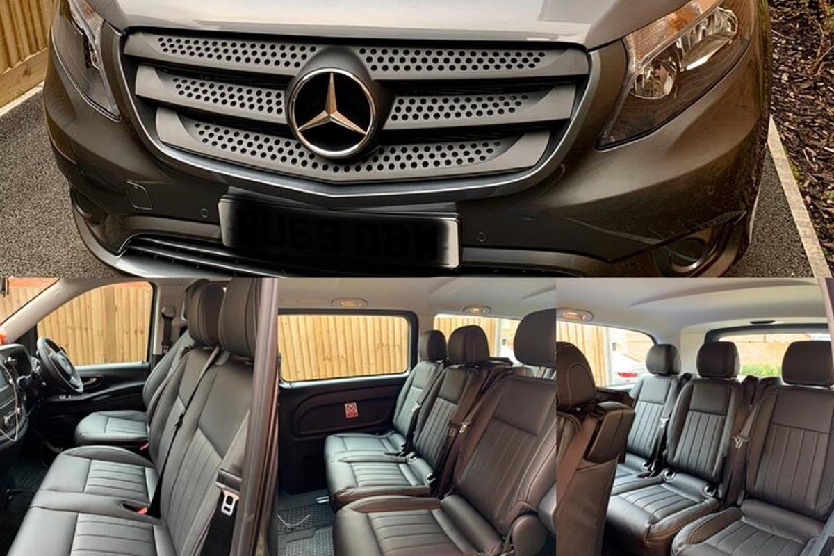 một bức ảnh mặt trước của một chiếc xe mercedes benz