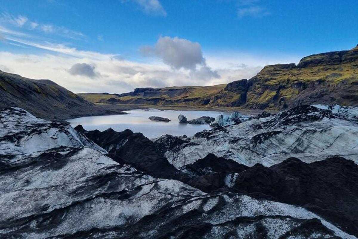 a view of a mountain with a body of water