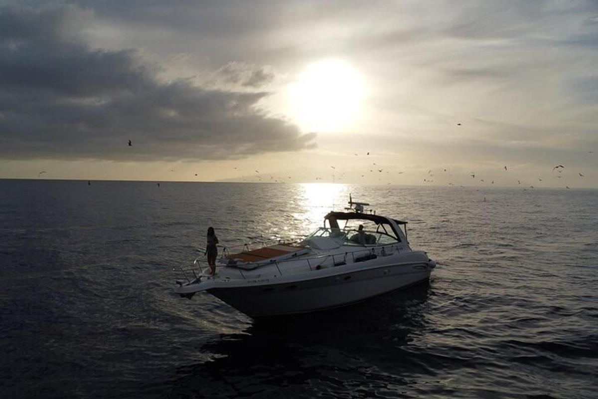Un barco en el agua con una persona en él