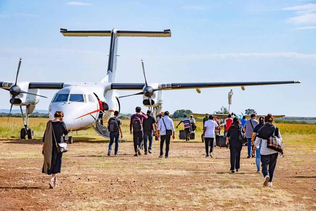 um grupo de pessoas caminhando em direção a um avião