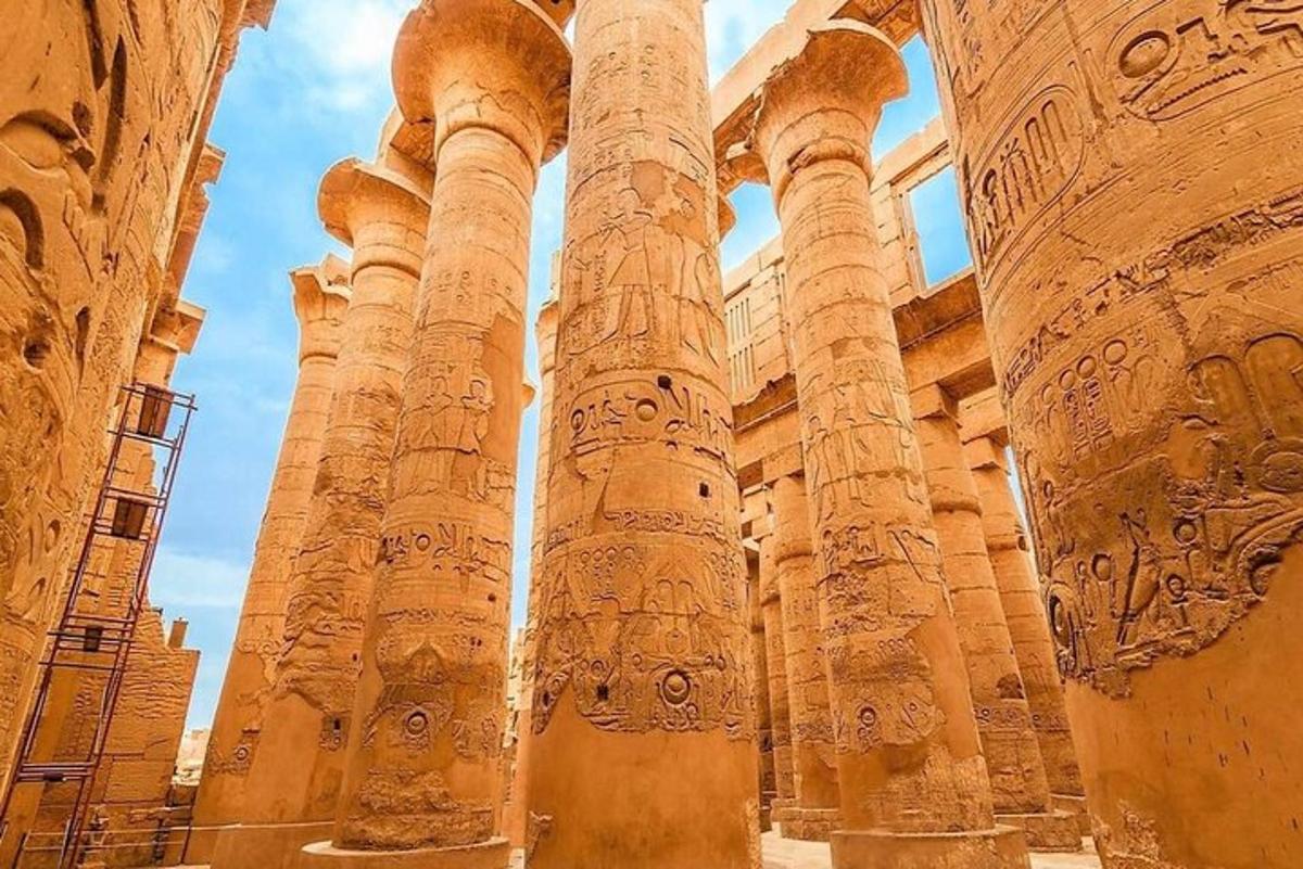 a view of the columns of the temple