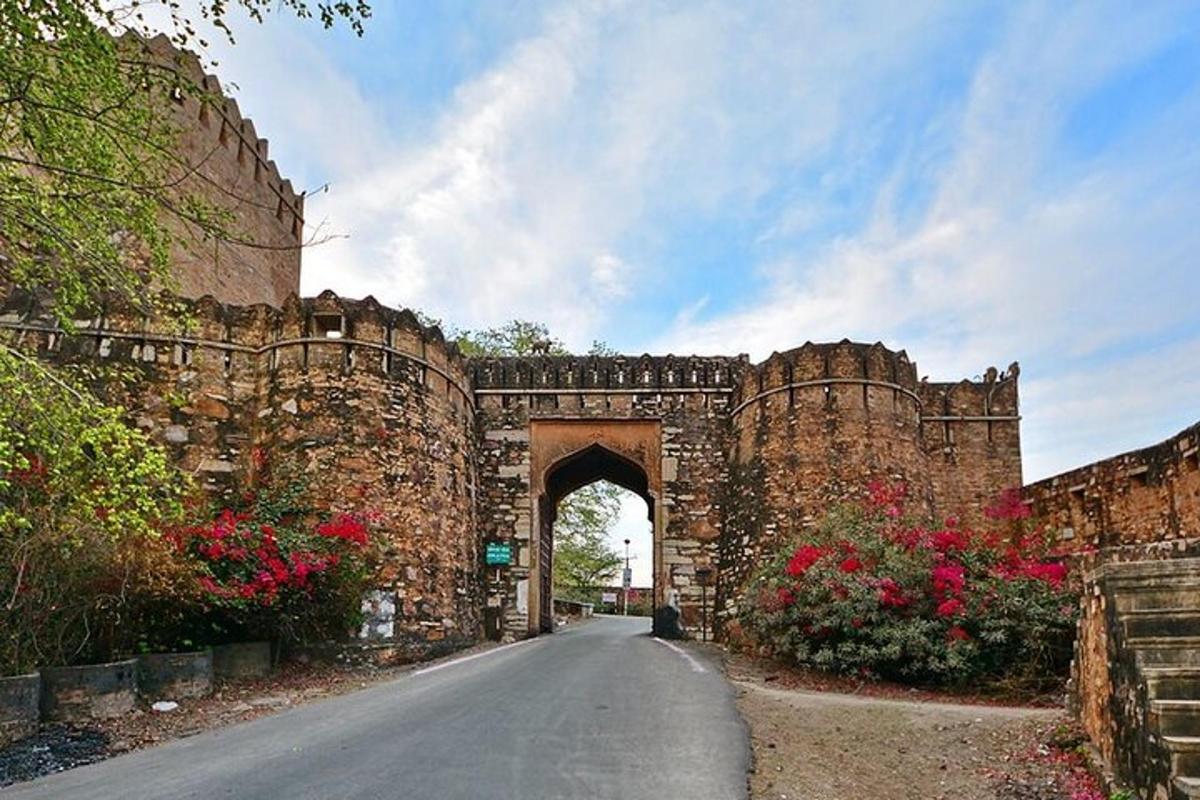 un vecchio ponte di pietra con un arco su una strada