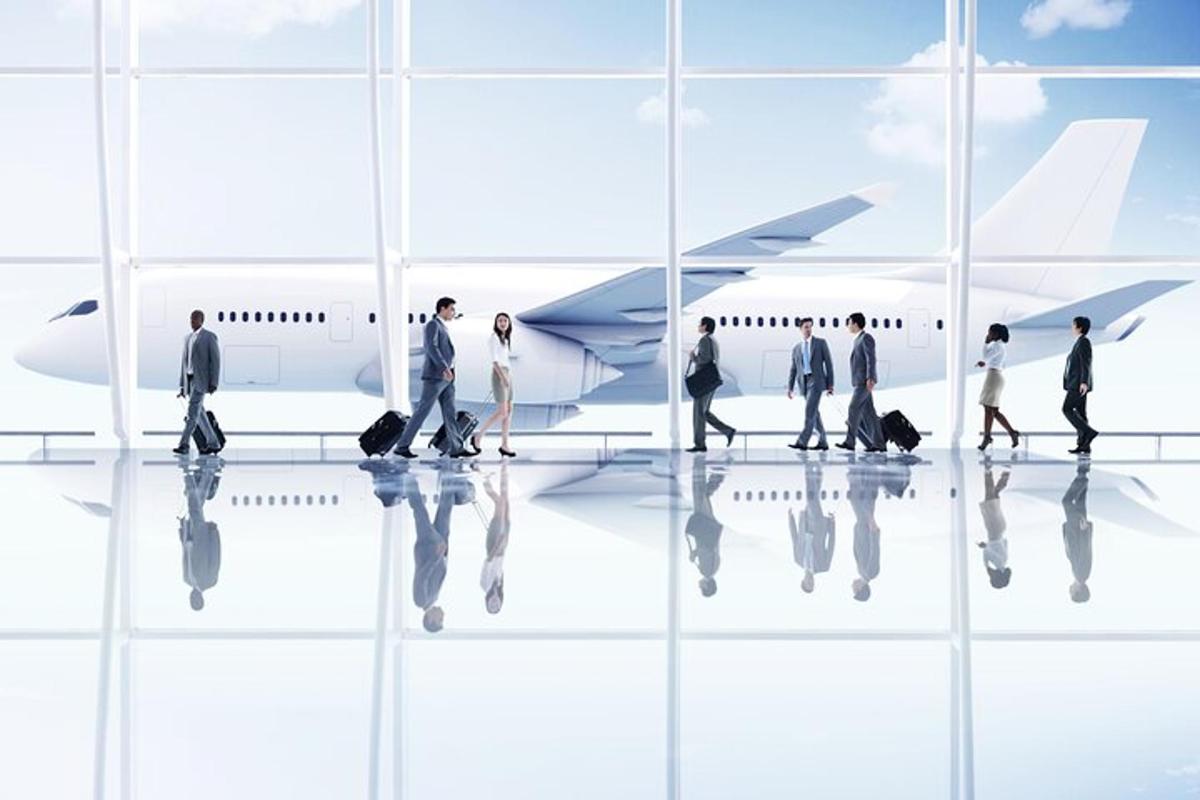 Un grupo de personas caminando hacia un avión.
