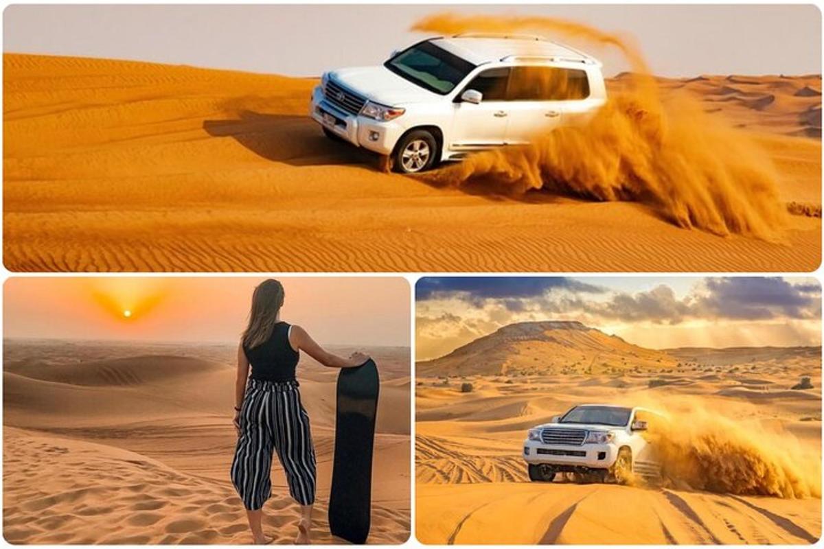a woman in the desert with a truck in the desert