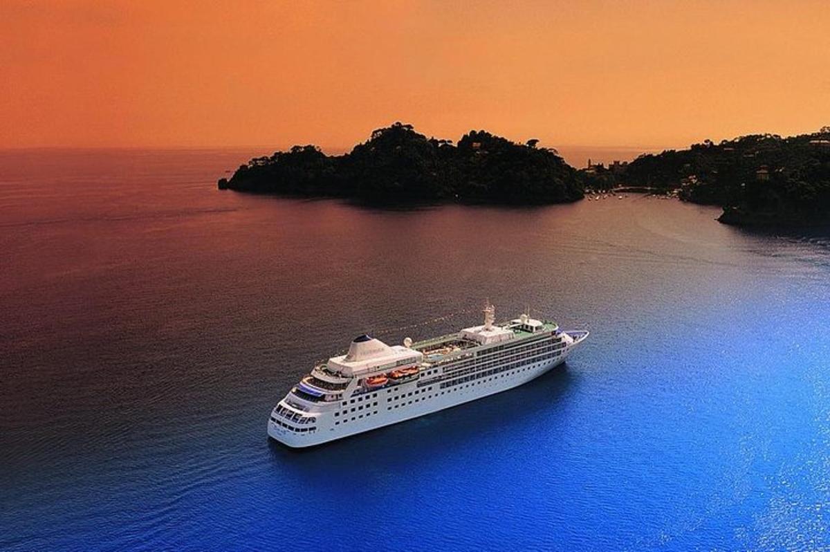 a cruise ship in a large body of water