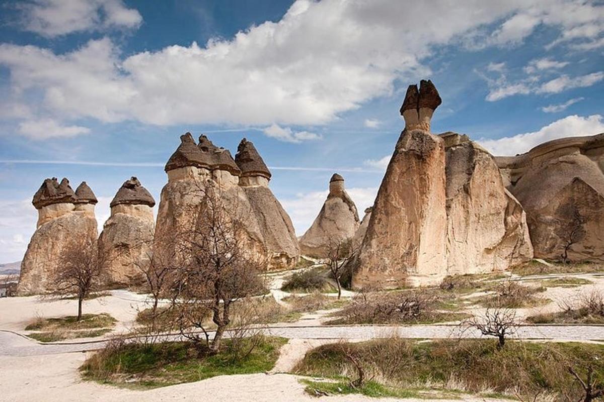 un gruppo di grandi formazioni rocciose nel deserto