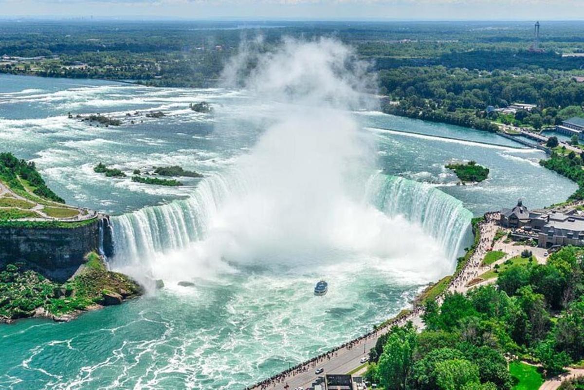 an aerial view of the niagara falls