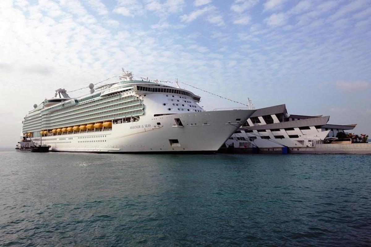 Un crucero está atracado en el agua