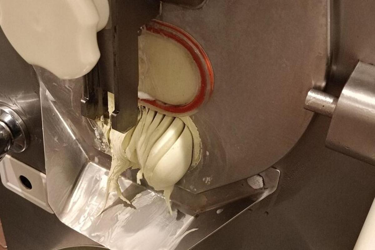 a banana is being made in a machine