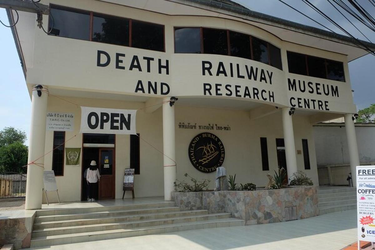 a building with a sign that reads death railway and museum and research center