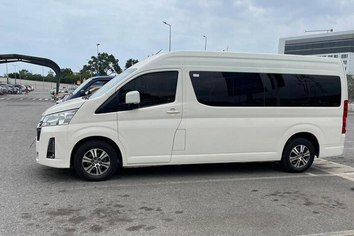 a white van parked in a parking lot