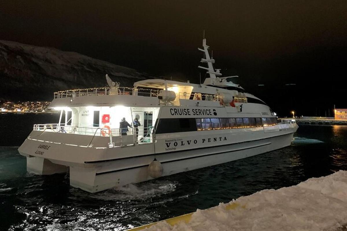 perahu putih di air pada malam hari