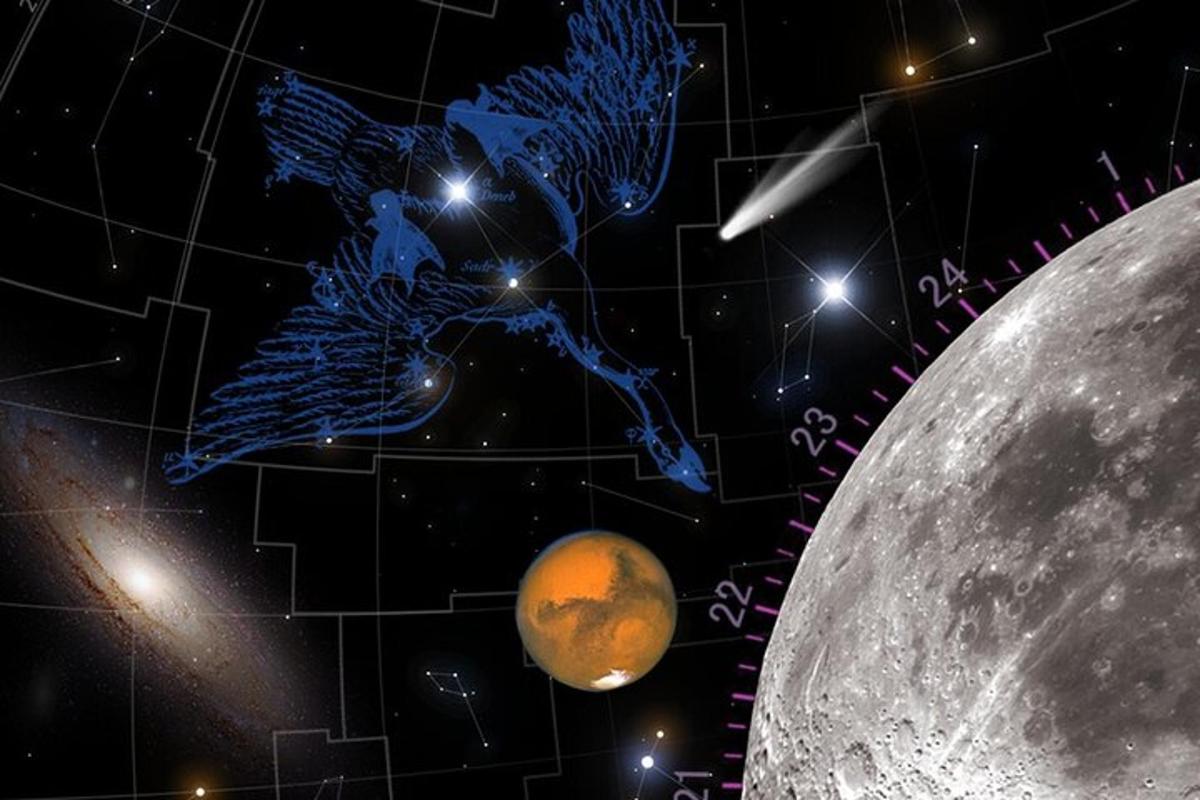 an illustration of the earth and moon in a diagram