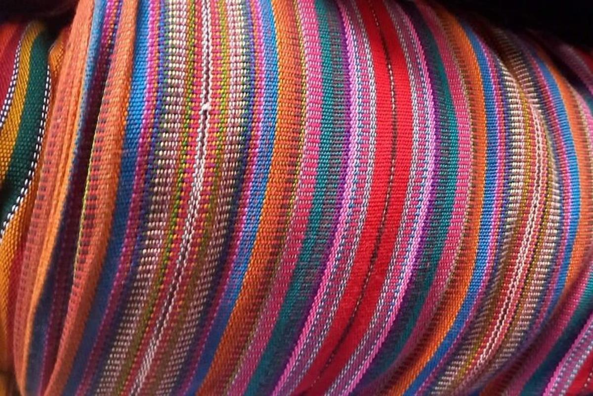 a close up of a colorful cloth