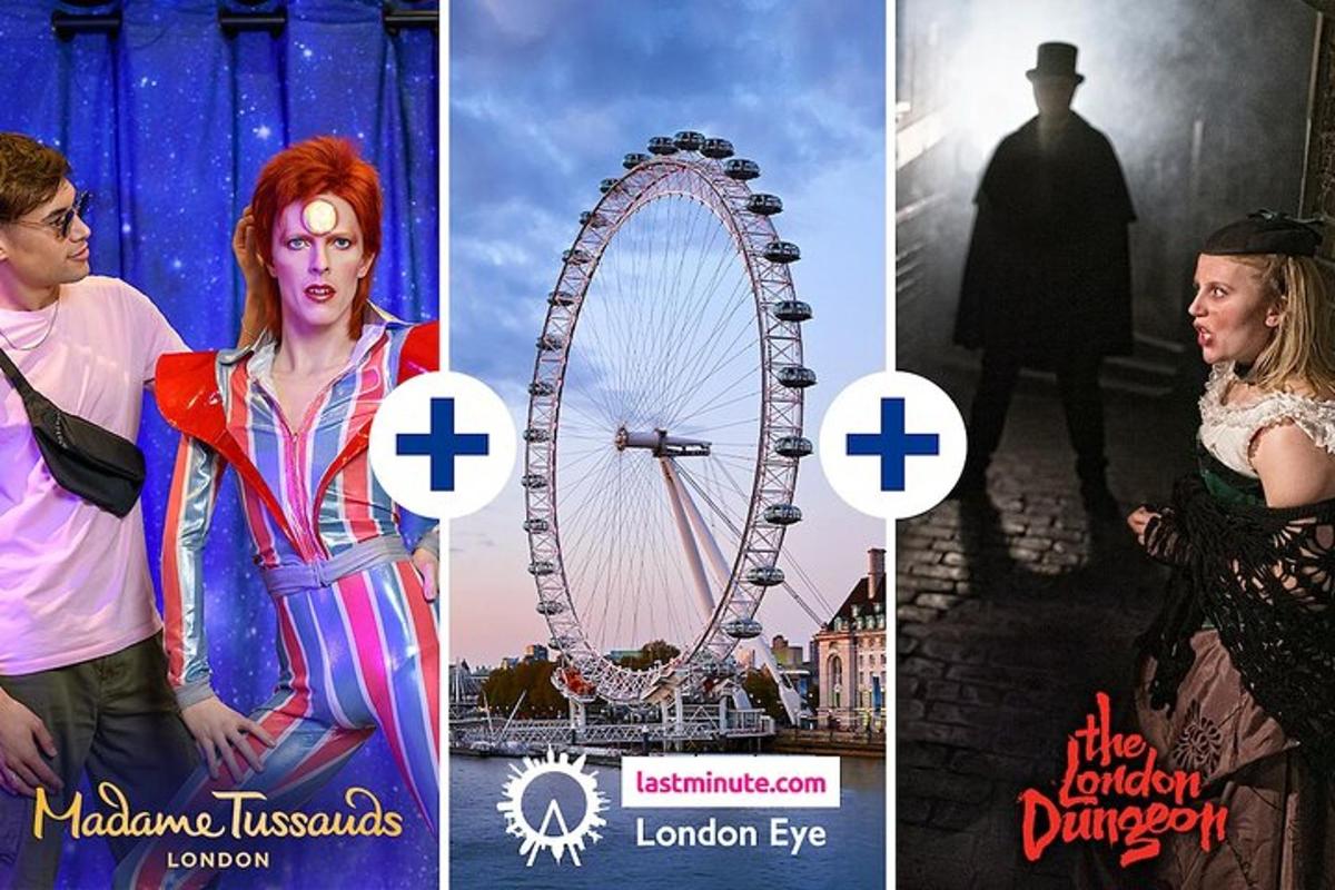 three pictures of movies and the london eye
