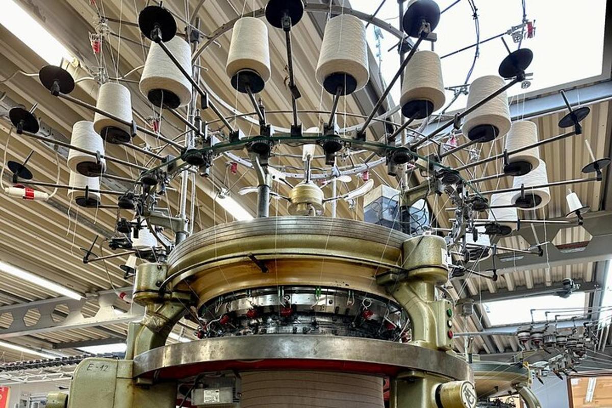 a large machine with a bunch of lights on a ceiling