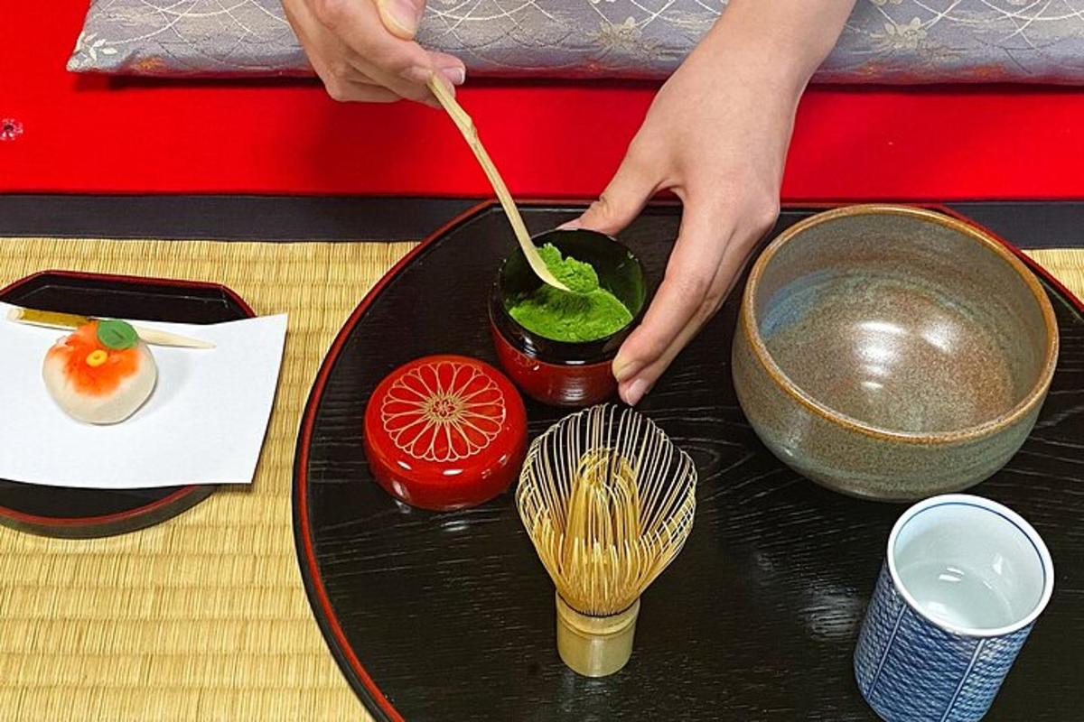 a person stirring a drink in a bowl on a table
