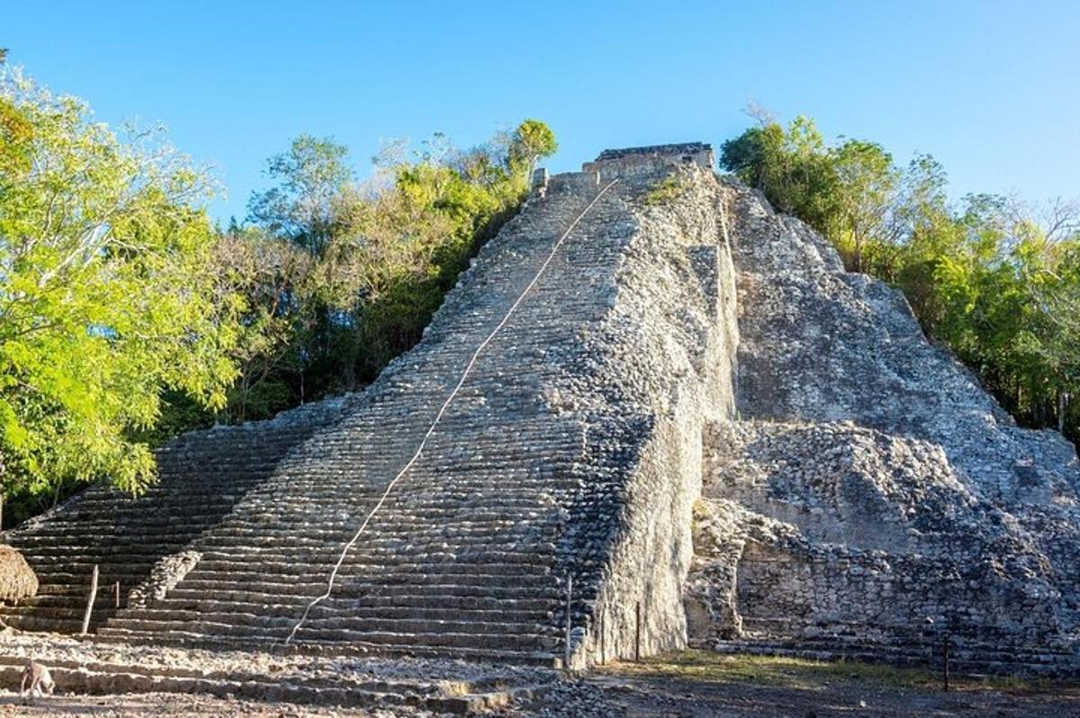 un'antica piramide con alberi in cima