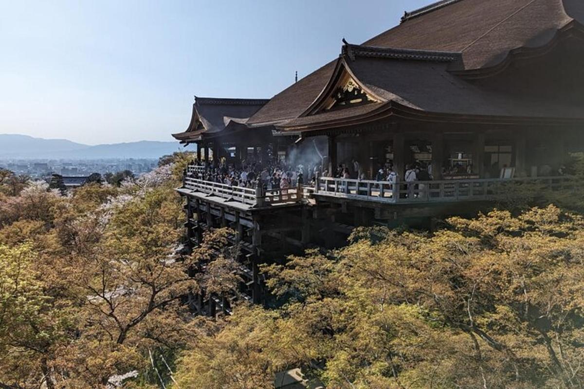 一群人站在山上的一栋建筑里