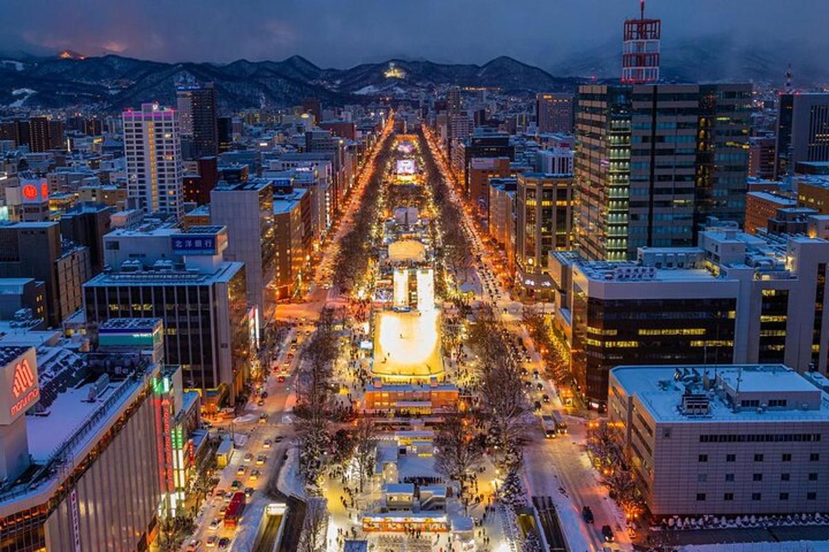 a view of a city at night