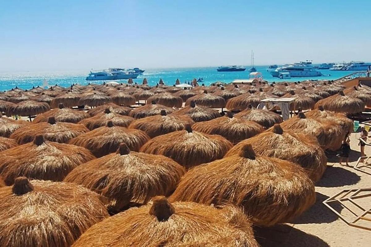 un grup mare de pălării de paie pe o plajă