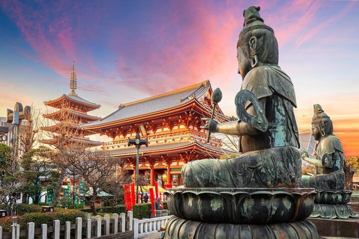 a statue in front of a large building
