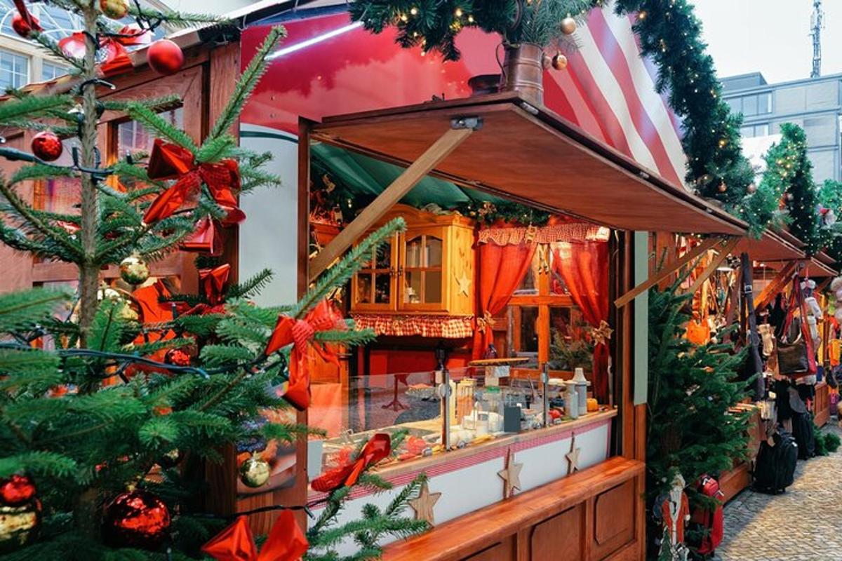 a christmas display of a gingerbread house in a store