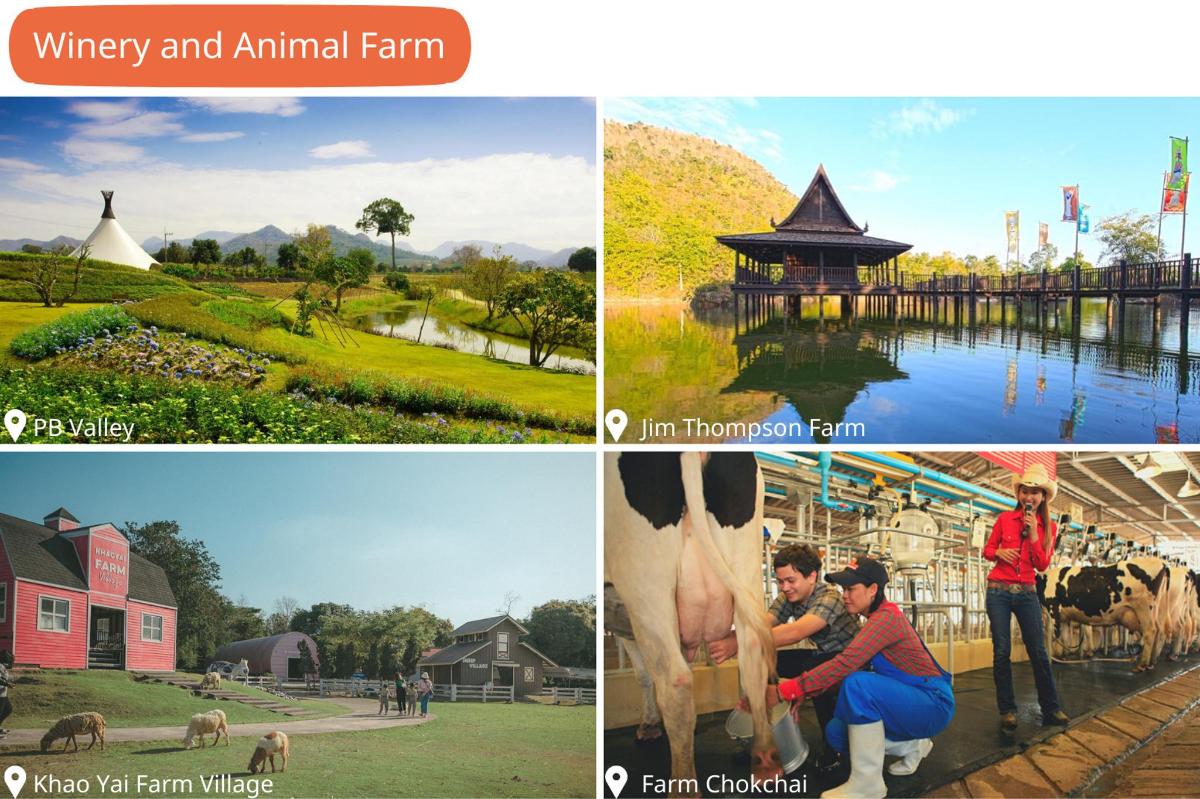 a collage of pictures of a farm andanimal farm