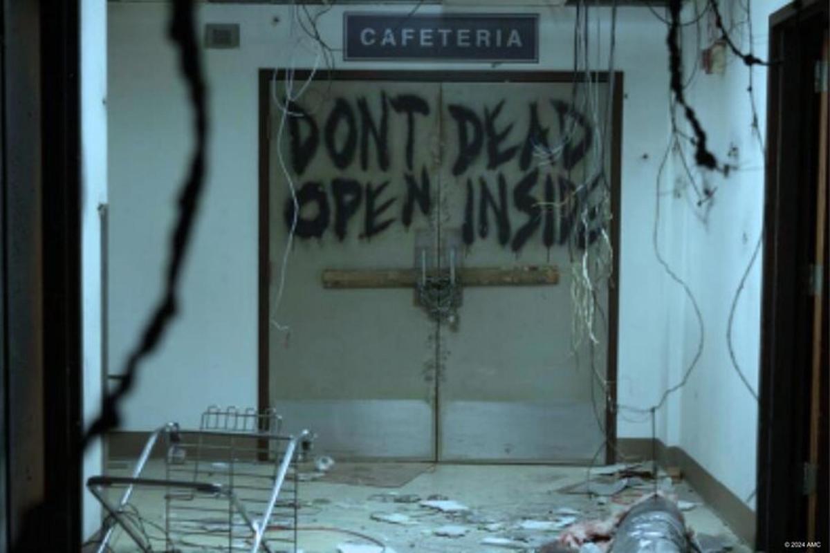 a door with graffiti on the side of it