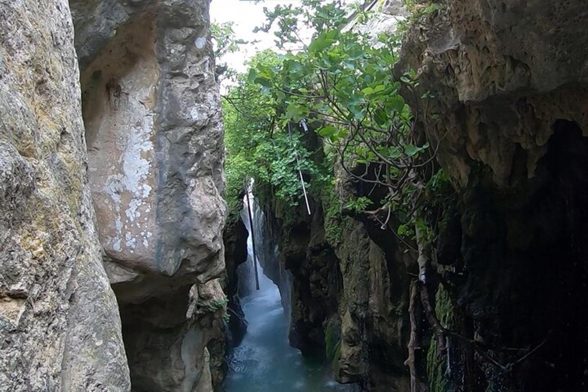pemandangan sungai di ngarai berbatu